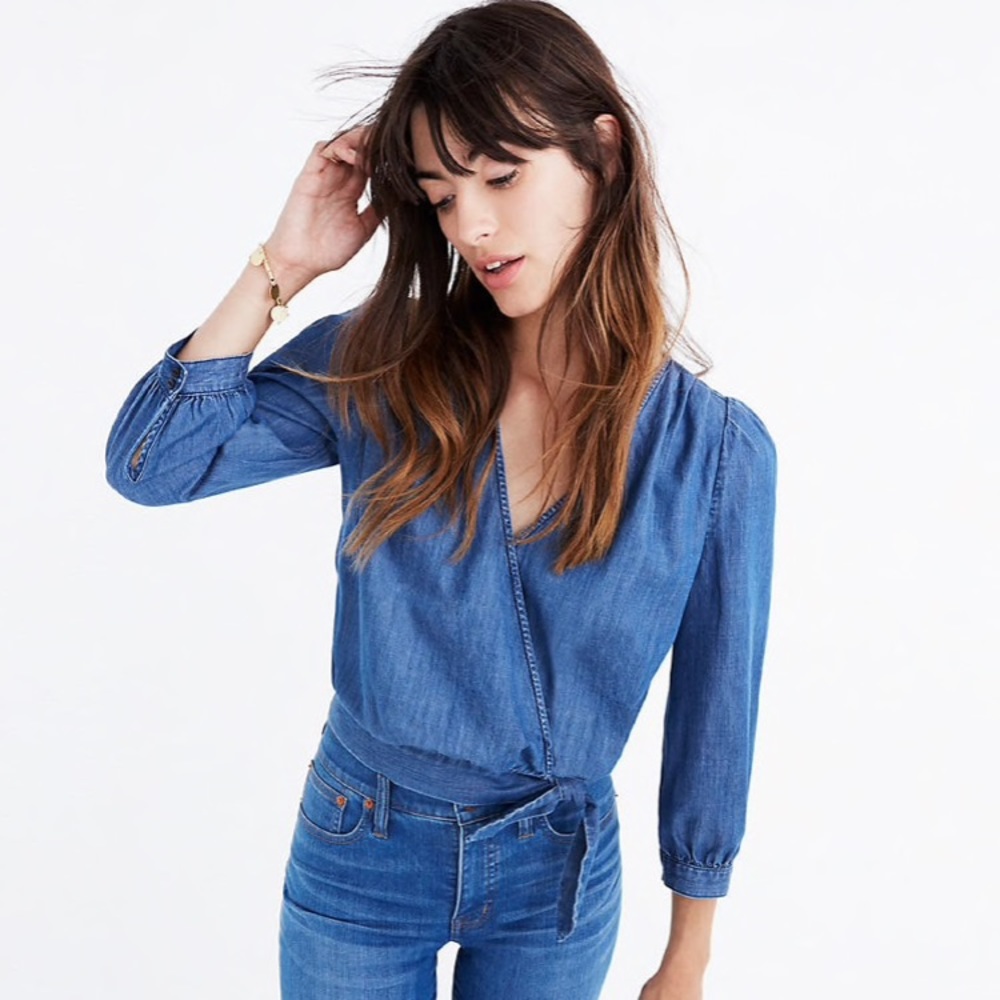Newish Madewell Denim Wrap Top